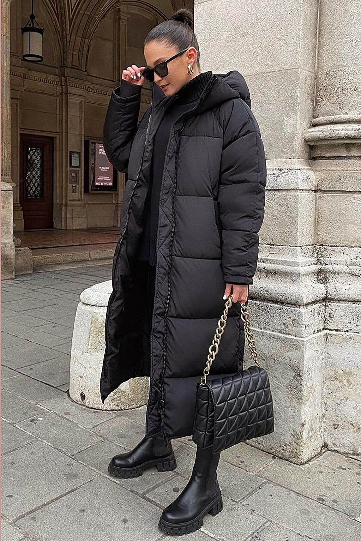 Eleganter Wintermantel Lang Daunenfüllung - IdealeKleiden