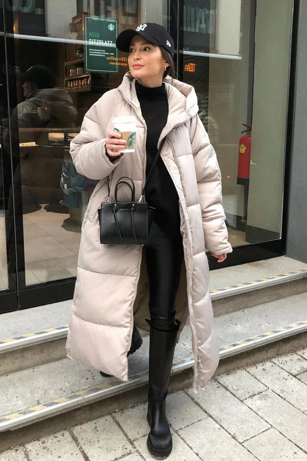 Doudoune longue d'hiver chaude pour femme