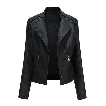 Veste en cuir femme style motard tendance