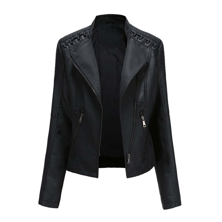 Veste en cuir femme style motard tendance