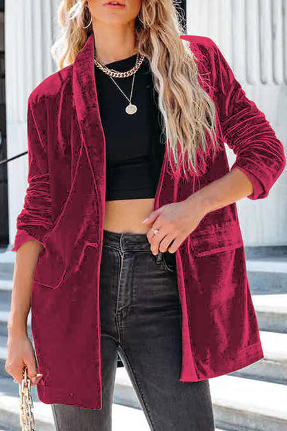 Veste décontractée en velours doré