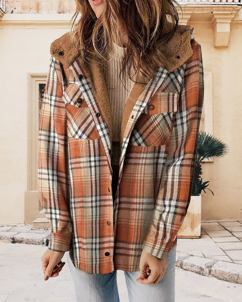 Manteau en laine à capuche chaud et élégant