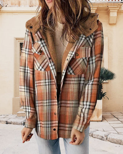 Manteau en laine à capuche chaud et élégant