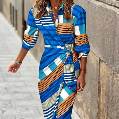 Robe femme élégante style portefeuille mi-longue