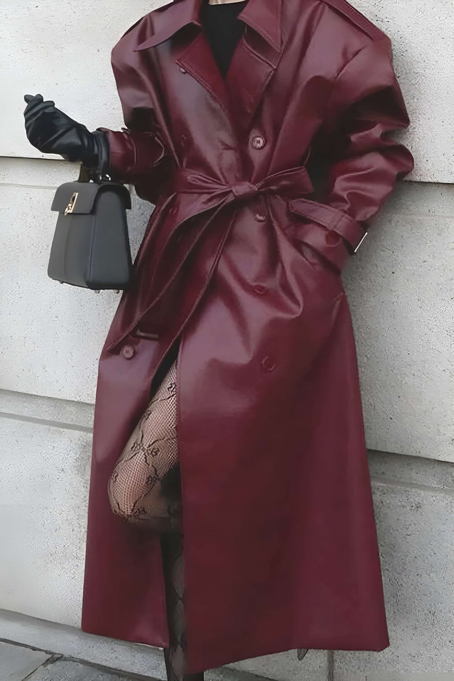 Damen Wintermantel Lang mit Gürtel - IdealeKleiden