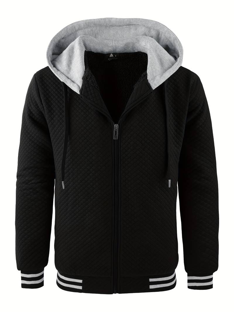 Pull polaire thermique à capuche pour homme