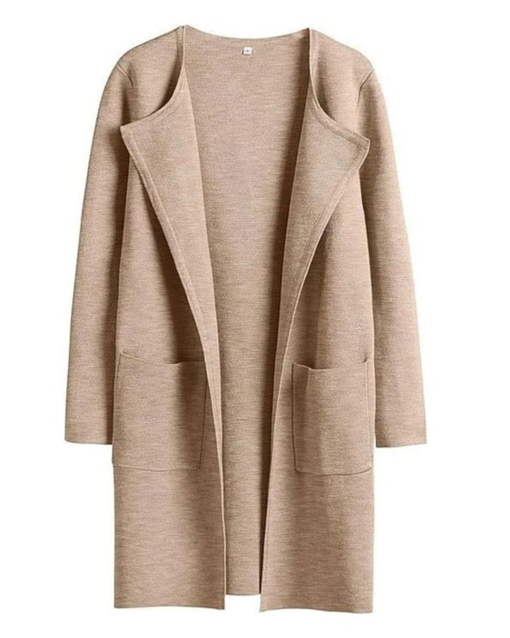 Élégant manteau classique à revers pour femme