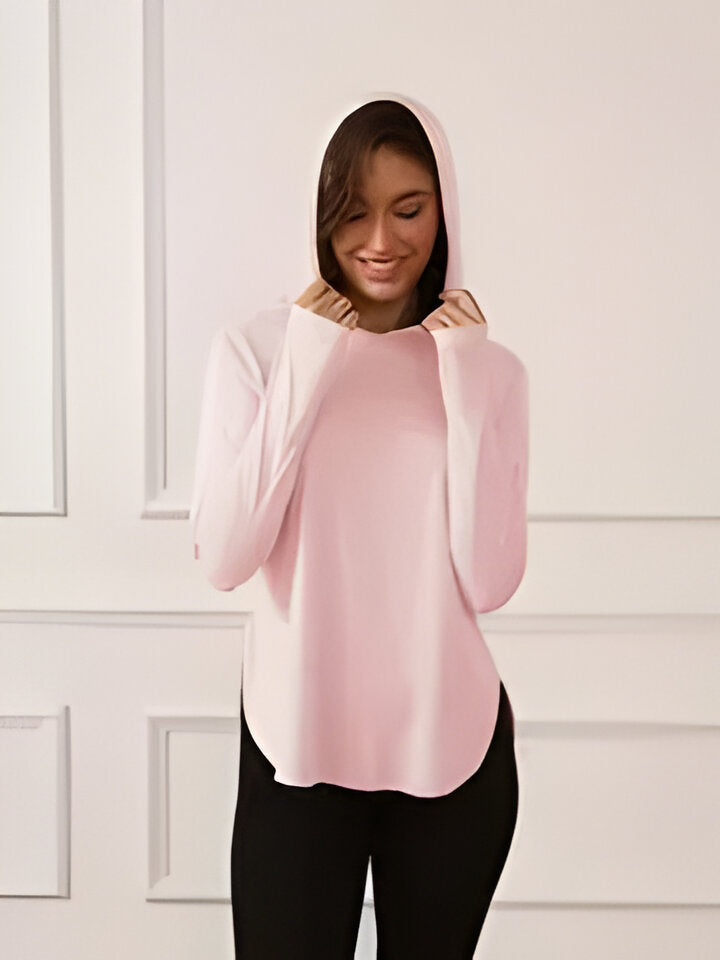 Haut de protection solaire léger à capuche pour femme