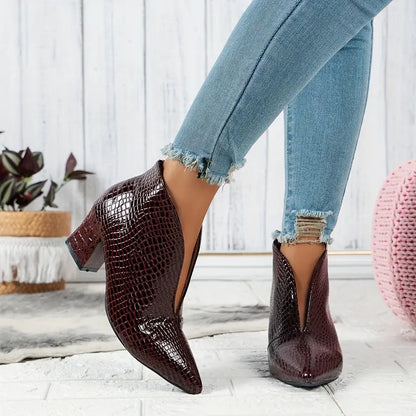 Bottines brillantes motif croco élégantes
