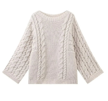 Pull oversize grosse maille col montant