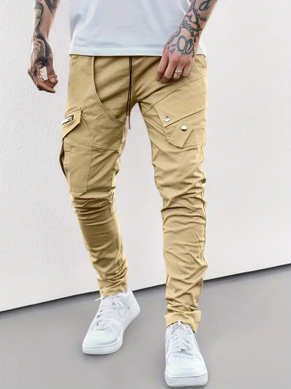 Pantalon cargo décontracté poches zippées style loisir