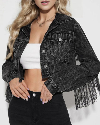 Veste en jean côtelée style tendance