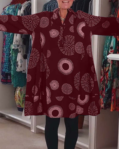 Robe élégante Motifs géométriques Femme