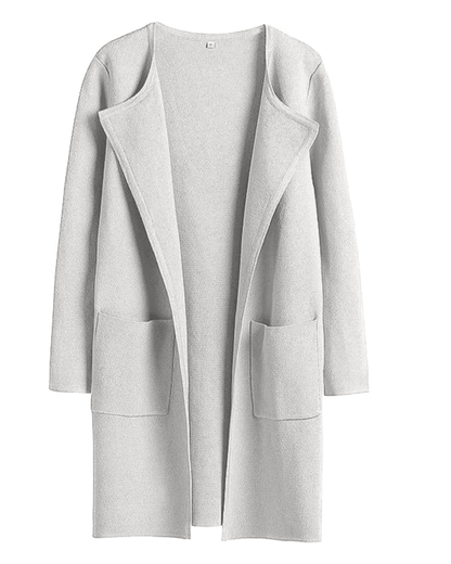 Élégant manteau classique à revers pour femme