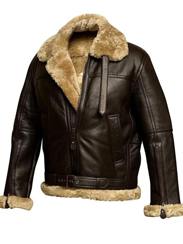 Herren Winterjacke Klassisch mit Fellfutter und Reißverschluss - IdealeKleiden