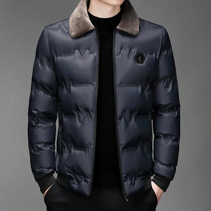 Veste d'hiver chaude isolée noire pour homme
