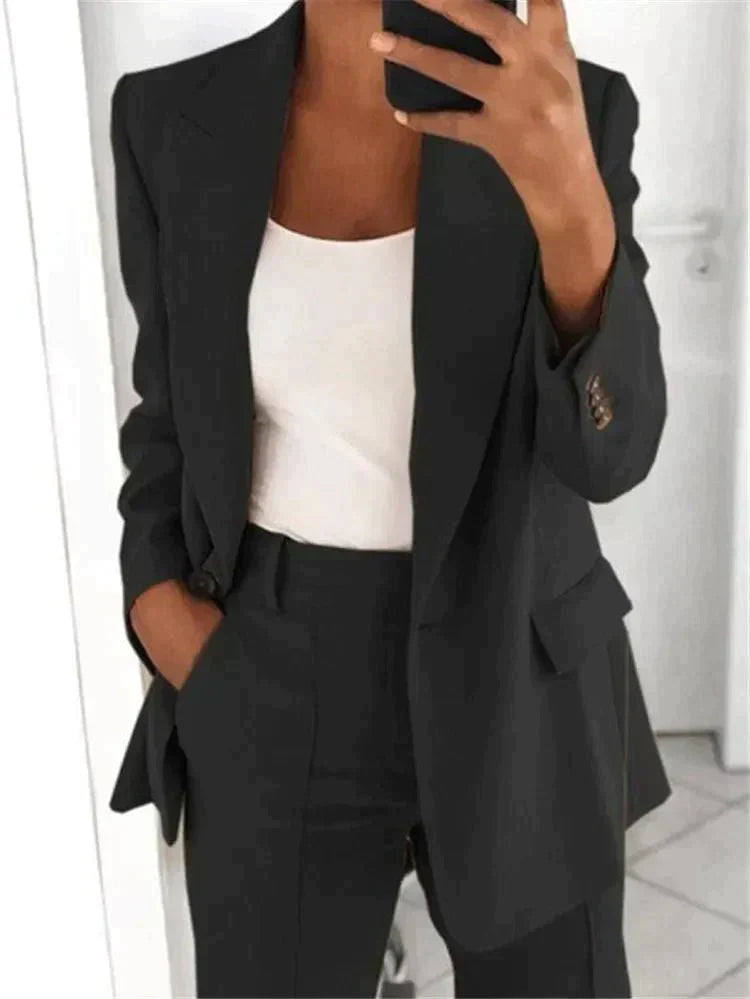 Ensemble élégant blazer et pantalon 2 pièces pour femme Style moderne