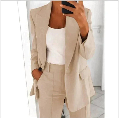 Ensemble élégant blazer et pantalon 2 pièces pour femme Style moderne