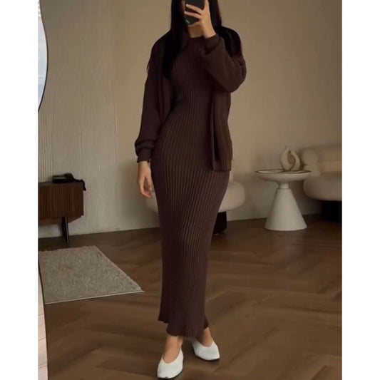 Moderne 2-teilige Damenkleidung Baumwolle Slim Fit - IdealeKleiden