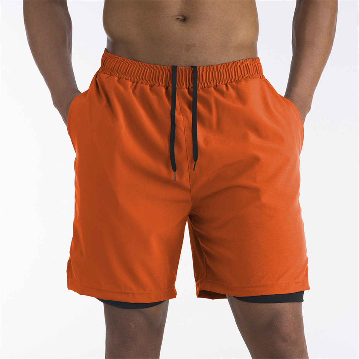 Shorts de sport 2 en 1 pour homme avec poches