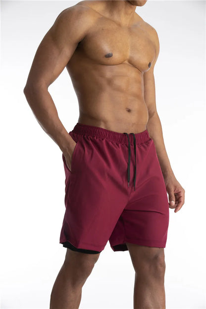 Shorts de sport 2 en 1 pour homme avec poches
