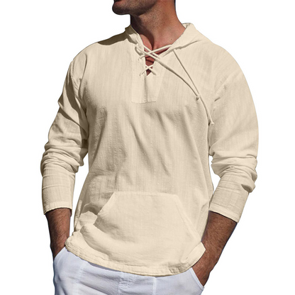 Sweat-shirt à capuche Confortable Coton Oversize Col V