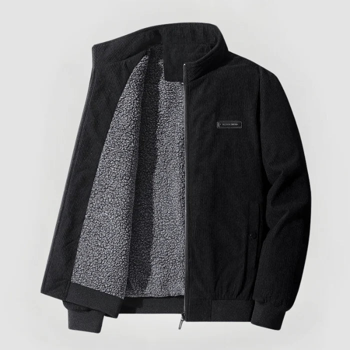 Veste homme en velours côtelé, doublure polaire chaude