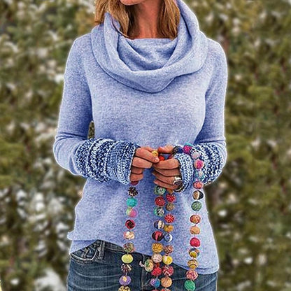 Sweat-shirt pull femme chaud oversize col bénitier