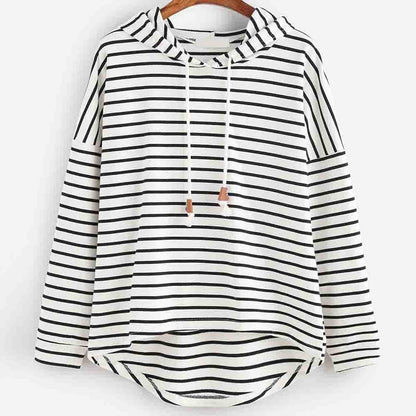 Pull à capuche rayé Confortable Ample
