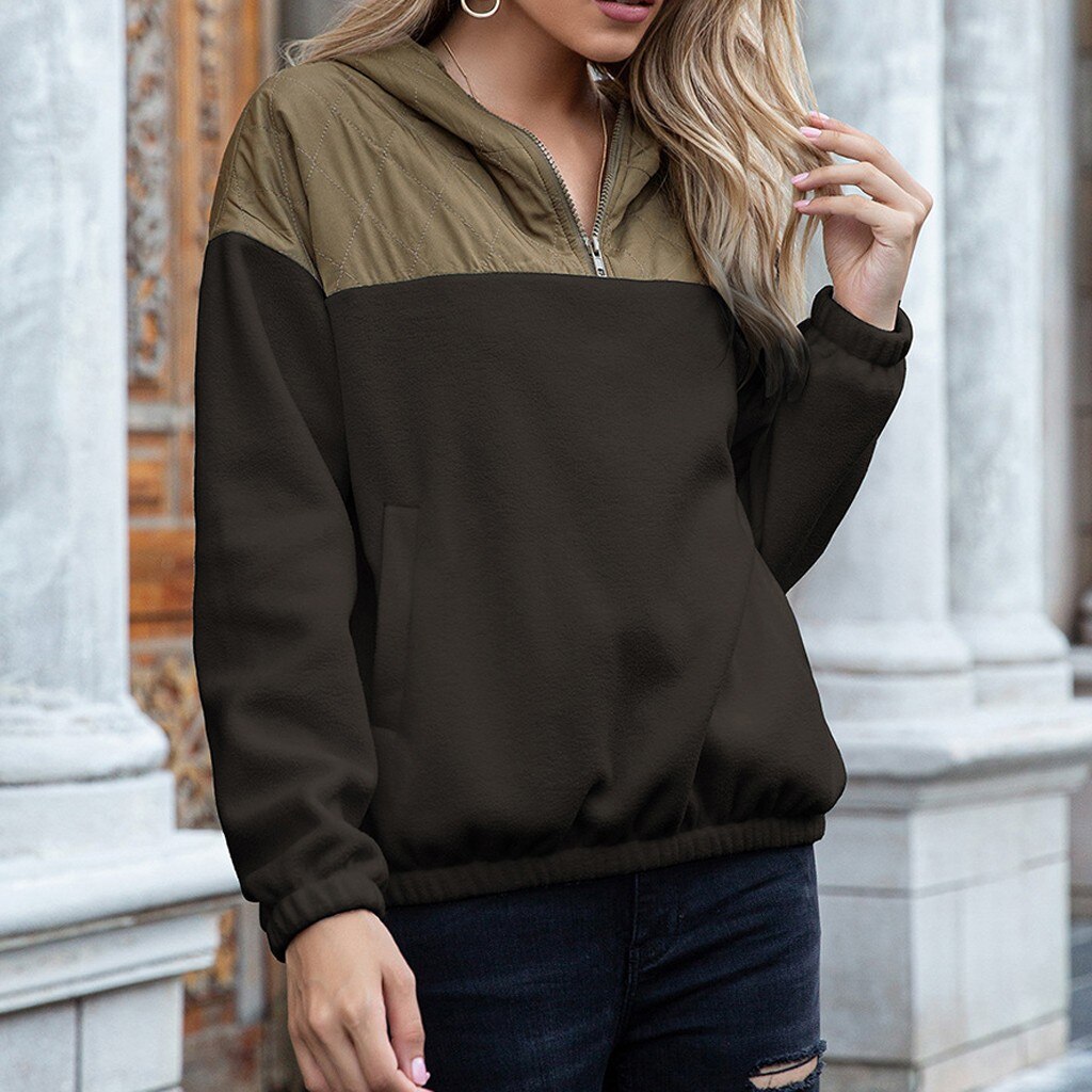 Sweat-shirt douillet pour femme avec polaire et poches