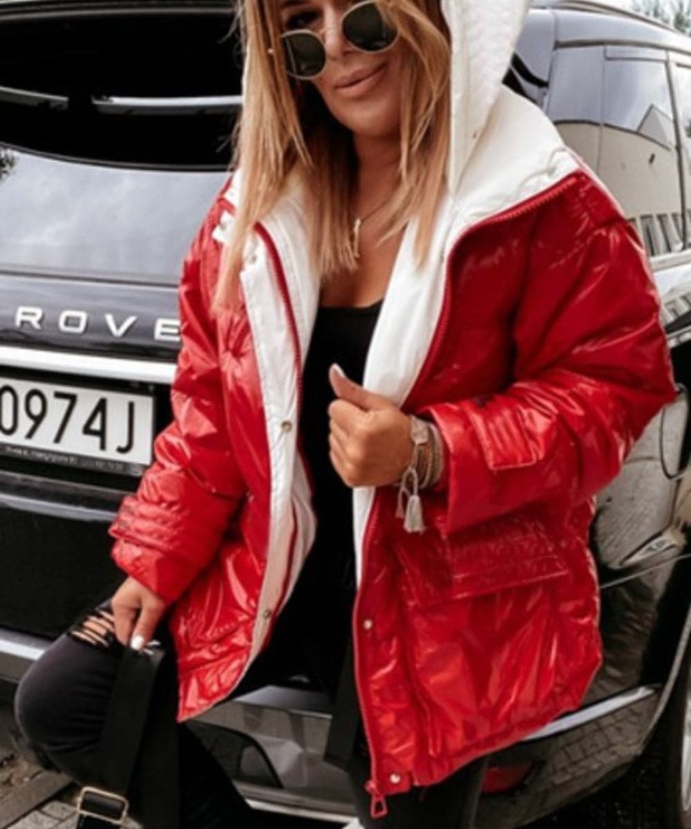 Doudoune imperméable femme - Veste d'hiver chaude avec capuche