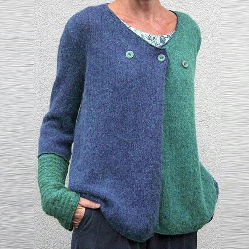Sweat-shirt confortable Coupe décontractée Couleurs vives Patte de boutonnage