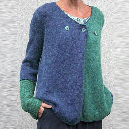 Sweat-shirt confortable Coupe décontractée Couleurs vives Patte de boutonnage