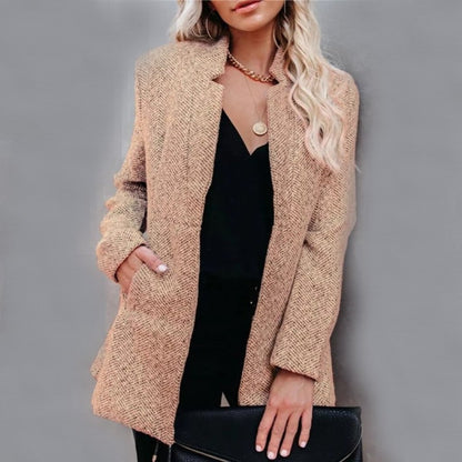 Manteau Femme Moderne Col Montant Mi-Long