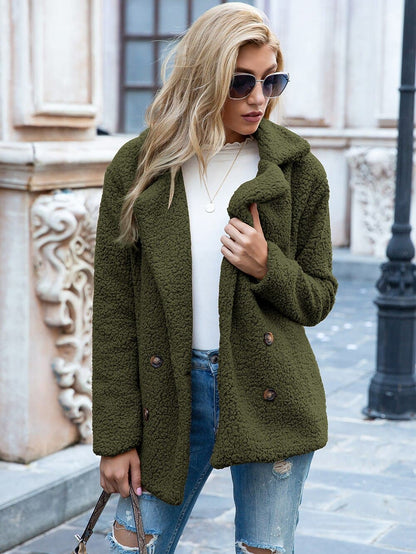 Veste de luxe en polaire teddy, douce et chaude