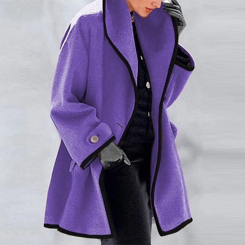 Manteau d'hiver femme col châle ouvert