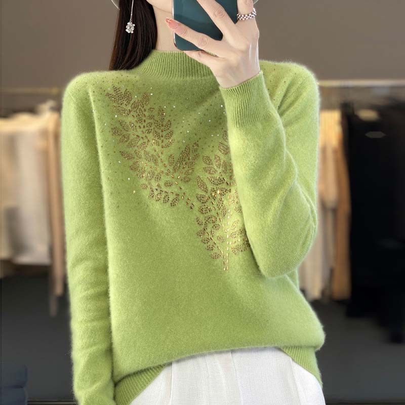 Damenpullover Mit Feinem Blumenmuster - IdealeKleiden