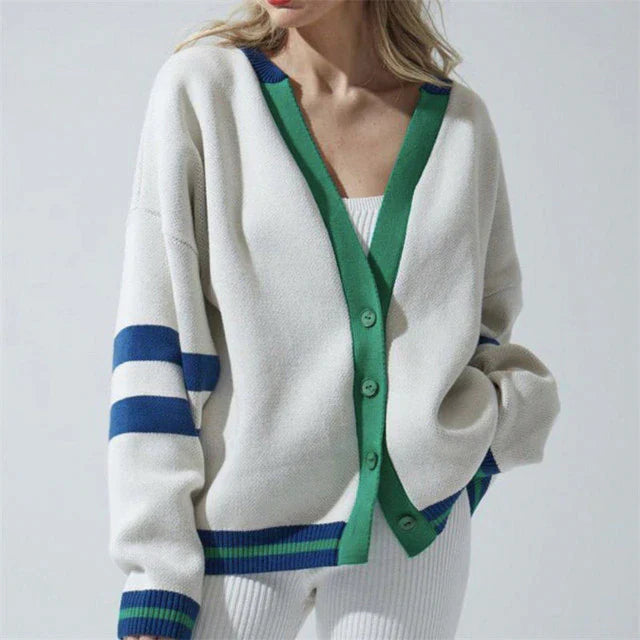 Gilet tricoté mode motif rayures