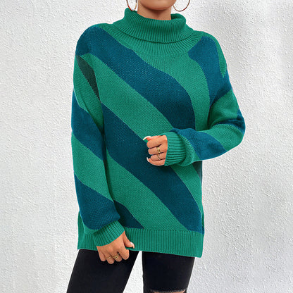 Robe rayée | Pull tricoté décontracté pour femme