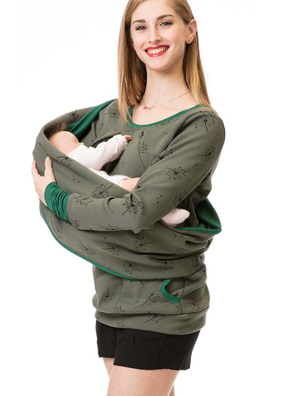 Pull-over de grossesse Allaitement Pratique Imprimé floral