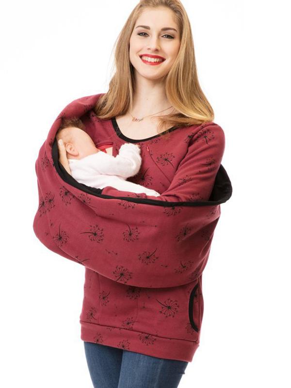 Pull-over de grossesse Allaitement Pratique Imprimé floral