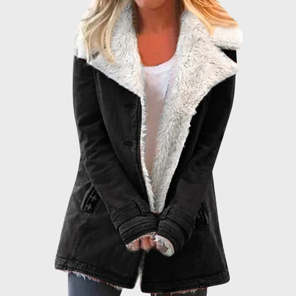 Parka d'hiver doublé en fausse fourrure d'agneau