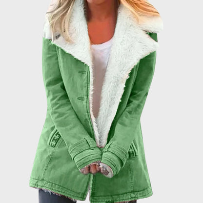 Parka d'hiver doublé en fausse fourrure d'agneau