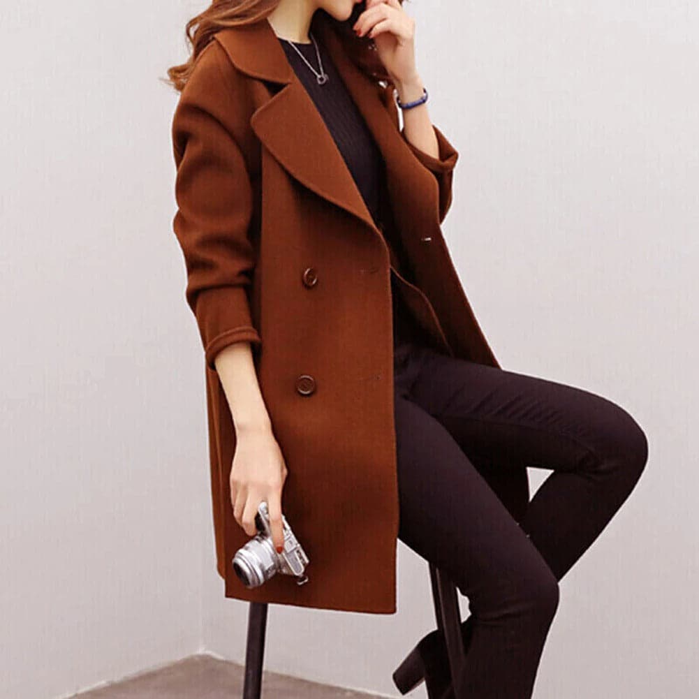 Manteau Femme Moderne Double Boutonnage