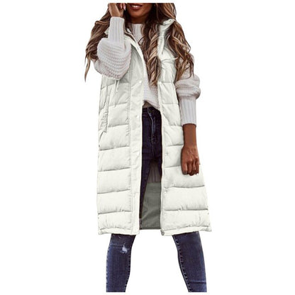 Gilet élégant Manteau long Sans manches Léger Coton