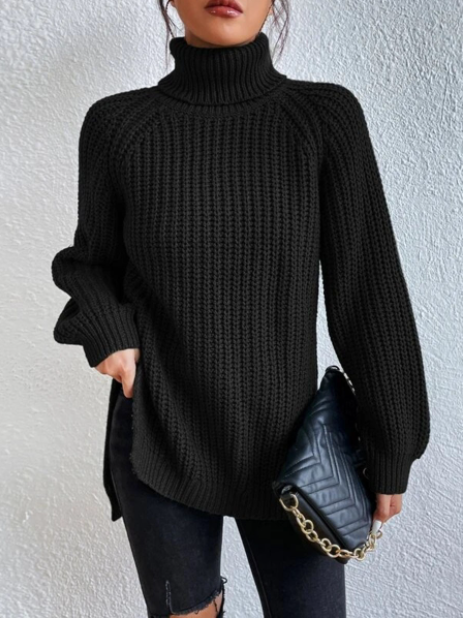 Pull Femme Manches Longues Nervuré Oversize Tendance