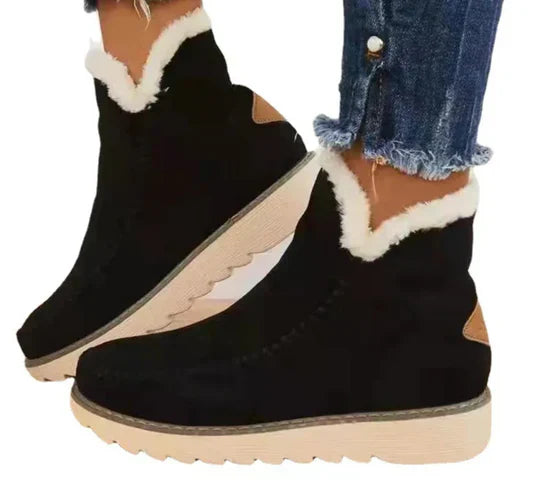 Bottes souples en peau de mouton et de peluche pour femme