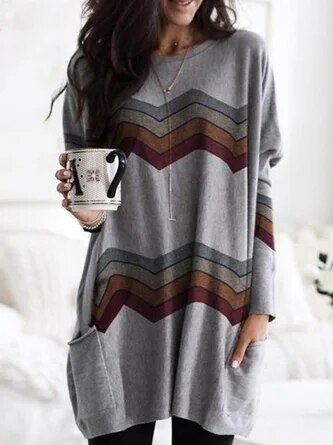 Lange Damenpullover Modern Stil - IdealeKleiden
