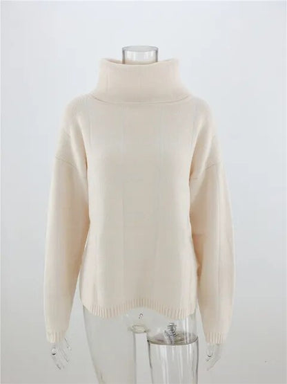 Alma Pull pour femme Col roulé à carreaux Moderne