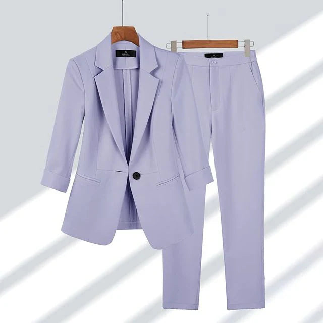 Ensemble tailleur femme veste pantalon classique